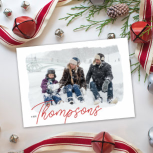 Festiva Tarjeta de vacaciones con foto moderna: la familia