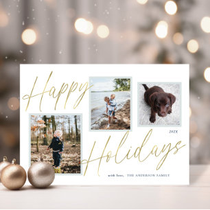 Festiva Tarjeta de vacaciones con fotos con guión de Felic