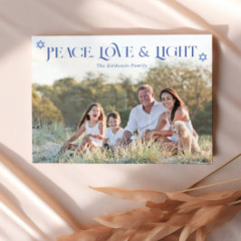 Festiva Tarjeta de vacaciones con fotos de Hanukkah de Pea