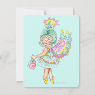 Festiva Tarjeta de vacaciones con ilustración acuarela ret
