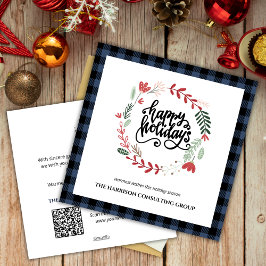 Festiva Tarjeta de vacaciones con logotipo corporativo de 