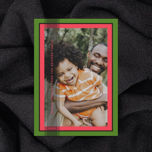 Festiva Tarjeta de vacaciones con marco verde (Subido por el creador)