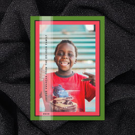 Festiva Tarjeta de vacaciones con marco verde