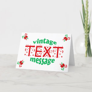 Festiva Tarjeta de vacaciones con mensaje de texto vintage
