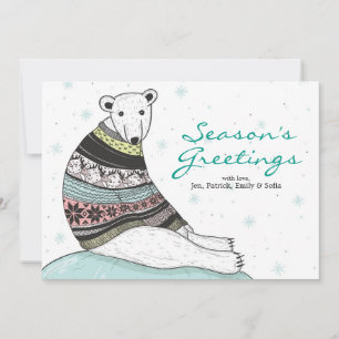 Festiva Tarjeta de vacaciones con oso polar puro