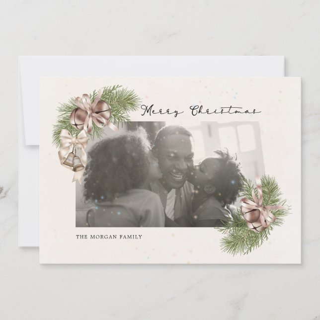 Festiva Tarjeta de vacaciones con superposición de foto de (Anverso)