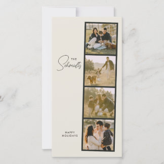 Festiva Tarjeta de vacaciones con tira de fotos minimalist