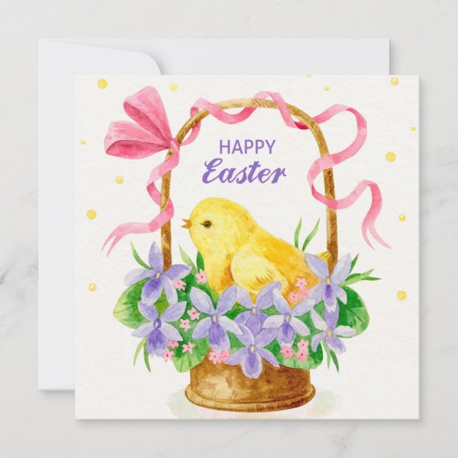 Festiva Tarjeta de vacaciones Cuta de Pascua (Anverso)
