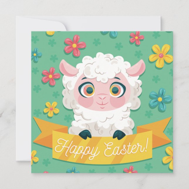 Festiva Tarjeta de vacaciones Cuta de Pascua (Anverso)