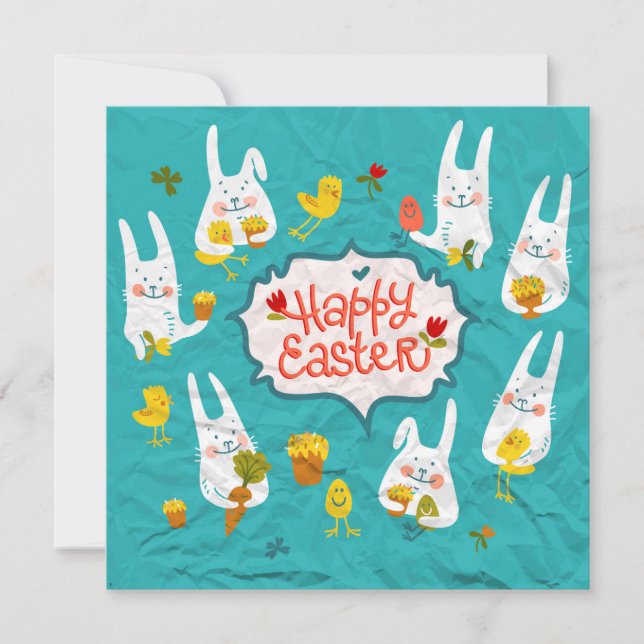 Festiva Tarjeta de vacaciones Cuta de Pascua (Anverso)
