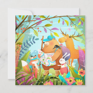 Festiva Tarjeta de vacaciones Cute Animals