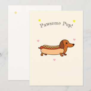 Festiva Tarjeta de vacaciones Cute dachshund hotdog