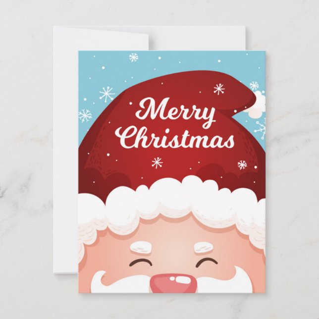 Festiva Tarjeta de vacaciones Cute Fun Santa Navidades (Anverso)
