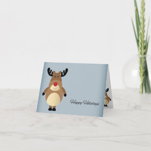 Festiva Tarjeta de vacaciones Cute Reindeer