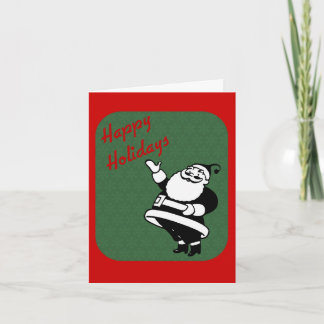 Festiva Tarjeta de vacaciones Cute Santa Claus Navidades