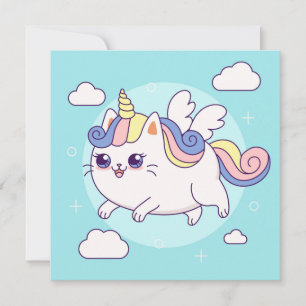 Festiva Tarjeta de vacaciones Cute Unicorn