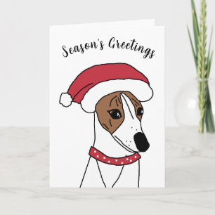 Festiva Tarjeta de vacaciones Cute whippet Navidades