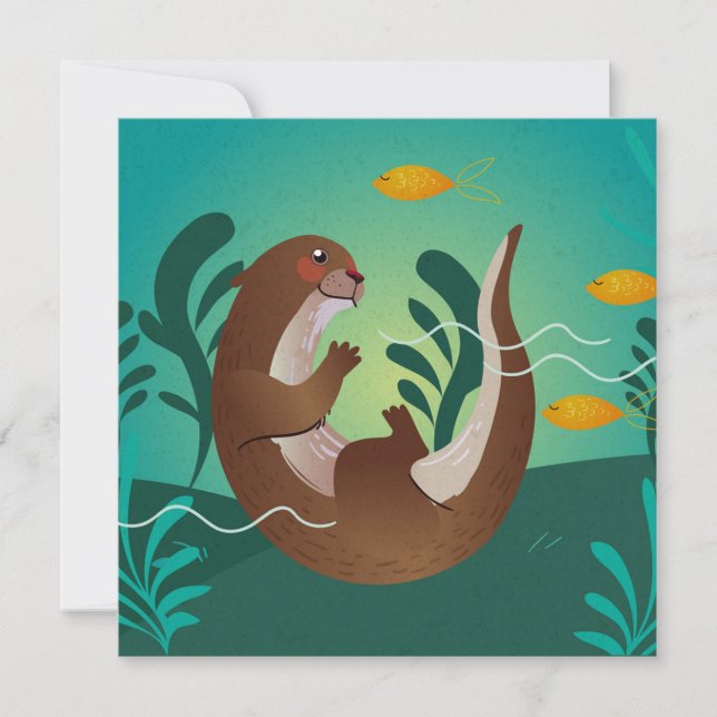 Festiva Tarjeta de vacaciones Cutter Otter (Anverso)