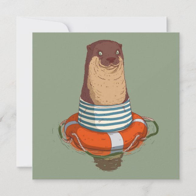 Festiva Tarjeta de vacaciones Cutter Otter (Anverso)