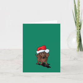 Festiva Tarjeta de vacaciones Dachshund para navidades
