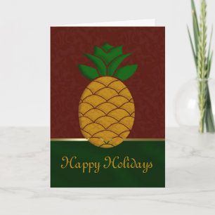 Festiva Tarjeta de vacaciones Damask Pineapple