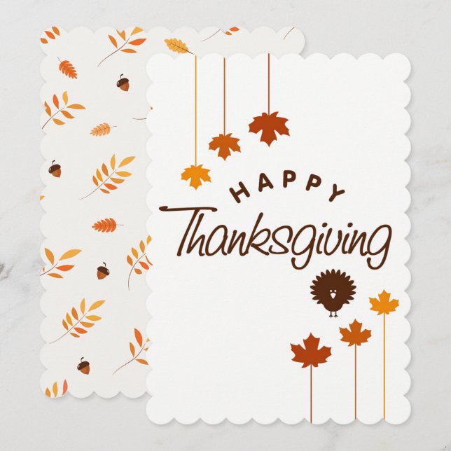 Festiva Tarjeta de vacaciones de Acción de Gracias (Anverso / Reverso)