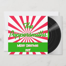 Festiva Tarjeta de vacaciones de álbum Peppermint Retro Vi