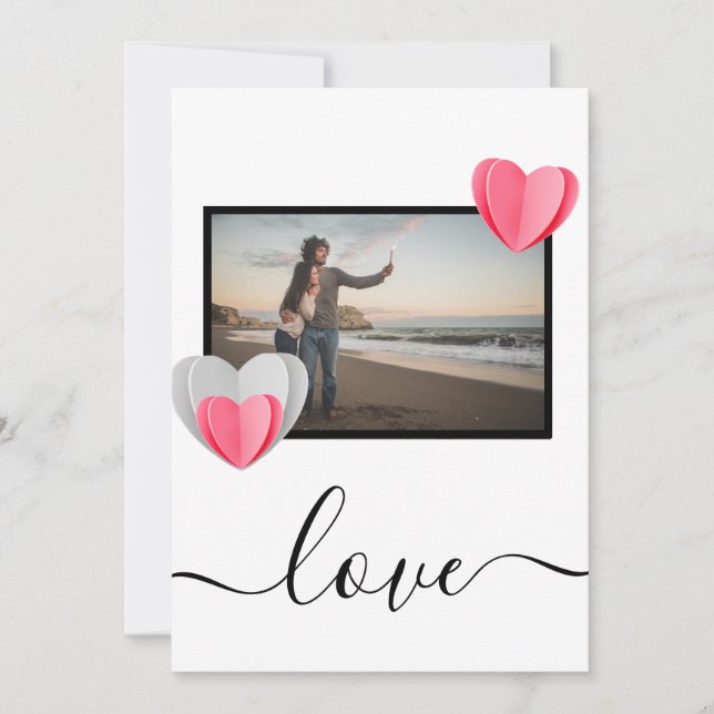 Festiva tarjeta de vacaciones de amor (Anverso)