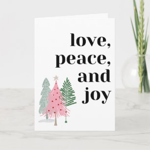 Festiva Tarjeta de vacaciones de Amor, Paz y Alegría Inclu