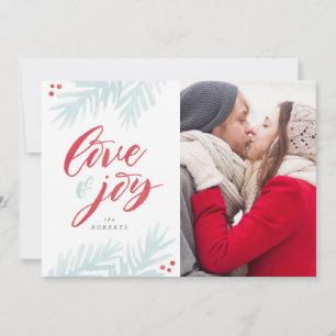Festiva Tarjeta de vacaciones de amor y alegría con pincel