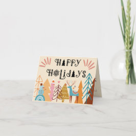 Festiva Tarjeta de vacaciones de animales caprichosos bohe