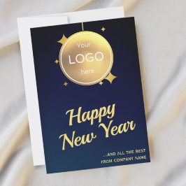 Festiva Tarjeta de vacaciones de año nuevo con logo de emp