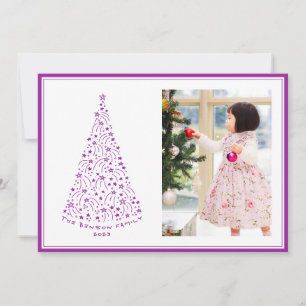 Festiva Tarjeta de vacaciones de árbol estrellado con gara