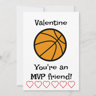 Festiva Tarjeta de vacaciones de baloncesto MVP para niños