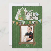 Tarjeta de vacaciones de bosque acogedor Ornamenta