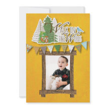 Tarjeta de vacaciones de bosque acogedor Ornamenta