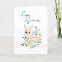 Festiva Tarjeta de vacaciones de bouquet de conejo de Pasc