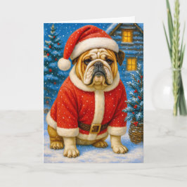 Festiva Tarjeta de vacaciones de Bulldog Inglés
