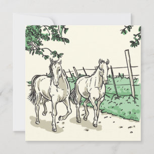 Festiva Tarjeta de vacaciones de caballos elegantes