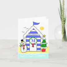 Tarjeta de vacaciones de cabaña de playa de Navida