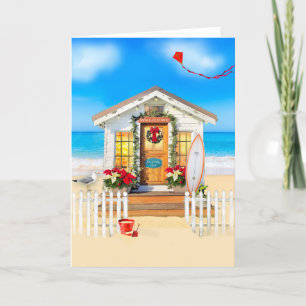 Festiva Tarjeta de vacaciones de cabaña para navidades