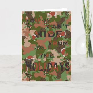 Festiva Tarjeta de vacaciones de camuflaje de osito de pel