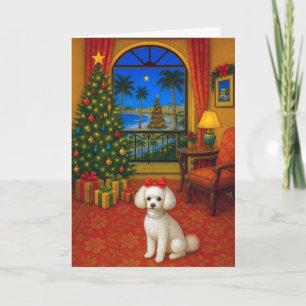 Festiva Tarjeta de vacaciones de Caniche Toy
