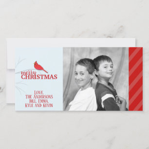 Festiva Tarjeta de vacaciones de cardenales rojos