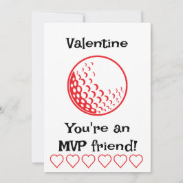 Festiva Tarjeta de vacaciones de clase de golf MVP para ni