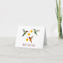 Festiva Tarjeta de vacaciones de colibríes doblados