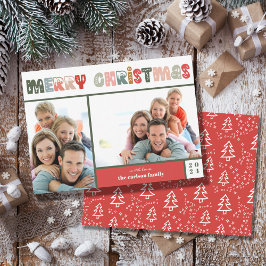 Festiva Tarjeta de vacaciones de Collage de fotos familiar