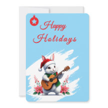 Tarjeta de vacaciones de conejito Flat Holiday