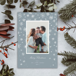 Festiva Tarjeta de vacaciones de copo de nieve dibujado a 