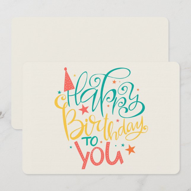 Festiva  Tarjeta de vacaciones de cumpleaños feliz (Anverso / Reverso)